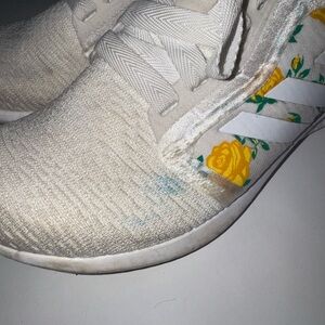 Adidas Cream Sneakers with Floral Accents